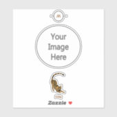 Sticker Nom Orange Paisley Bengal Kitten Yoga Étirement (Feuille)