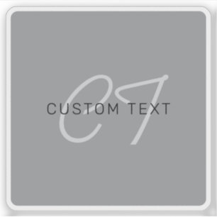 Sticker Nom ou salutation modifiable   Gris noir et foncé