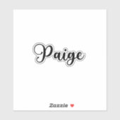 Sticker Nom Paige - Calligraphie manuscrite (Feuille)