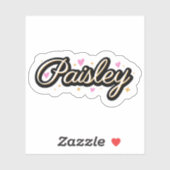 Sticker Nom Paisley jolie conception (Feuille)