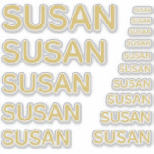 Sticker Nom personnalisé 15 tailles Simple Golden (Devant)