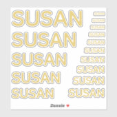 Sticker Nom personnalisé 15 tailles Simple Golden (Feuille)