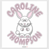 Sticker Nom personnalisé Animal de ferme de lapin (Feuille)