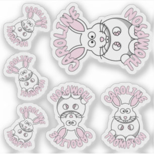 Sticker Nom personnalisé Animal de ferme de lapin