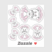 Sticker Nom personnalisé Animal de ferme de lapin (Feuille)