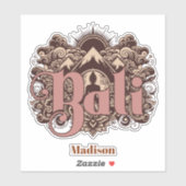 Sticker Nom personnalisé Bali (Feuille)