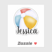 STICKER NOM PERSONNALISÉ BEACH BALL (Feuille)