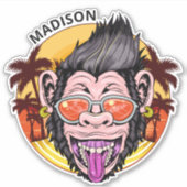 Sticker Nom personnalisé Beach Monkey (Devant)