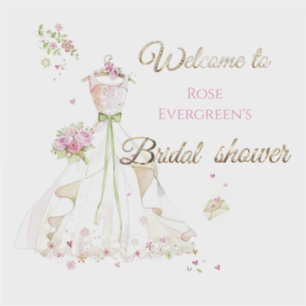 Sticker Nom personnalisé Blushing Bride in Bloom Bride to