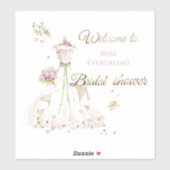 Sticker Nom personnalisé Blushing Bride in Bloom Bride to  (Feuille)