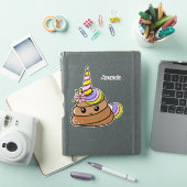 Sticker Nom personnalisé Caca de licorne (Couverture iPad)
