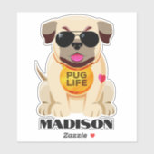 Sticker Nom personnalisé carlin Life (Feuille)