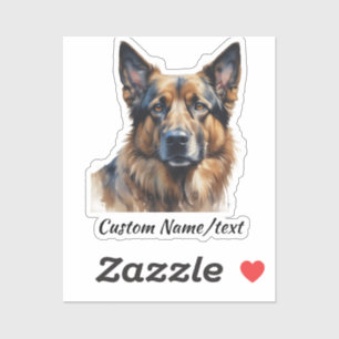 Sticker Nom personnalisé Chien Berger Allemand Nom de l'an