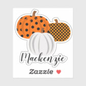 Sticker Nom personnalisé Citrouilles d'automne (Feuille)
