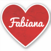 Sticker Nom personnalisé Cœur rouge classique Je t'aime (Devant)