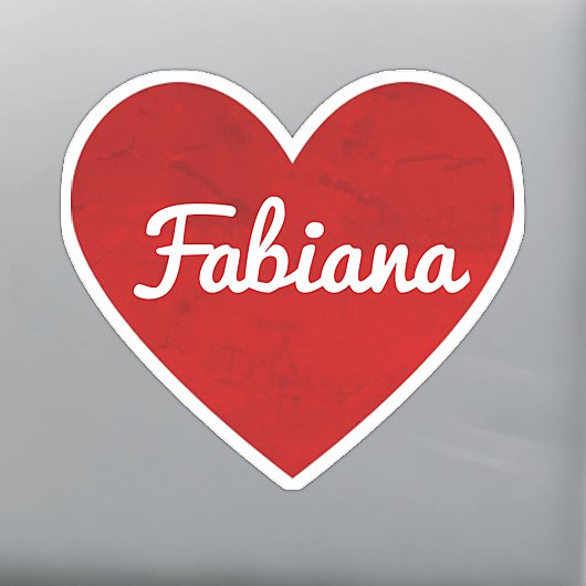 Sticker Nom personnalisé Cœur rouge classique Je t'aime