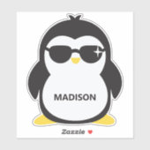 Sticker Nom personnalisé Cool Penguin (Feuille)