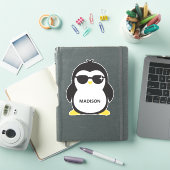 Sticker Nom personnalisé Cool Penguin (Couverture iPad)