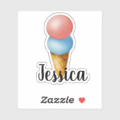 STICKER NOM PERSONNALISÉ CRÈME DE GLACE (Feuille)