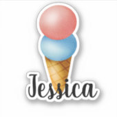 STICKER NOM PERSONNALISÉ CRÈME DE GLACE (Devant)