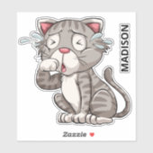 Sticker Nom personnalisé Cruing Cat (Feuille)
