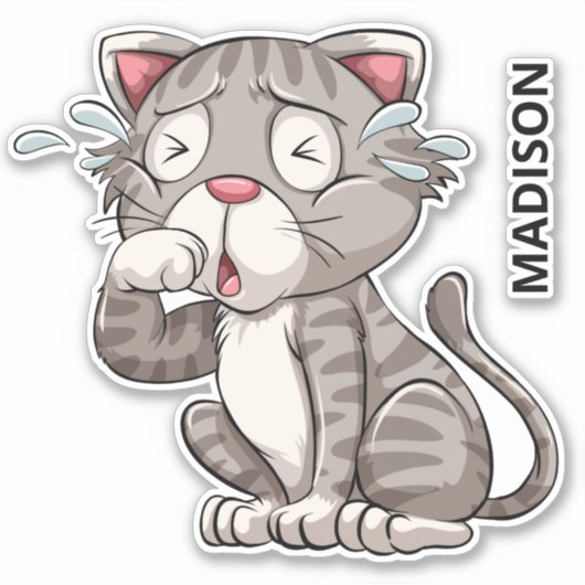 Sticker Nom personnalisé Cruing Cat (Devant)