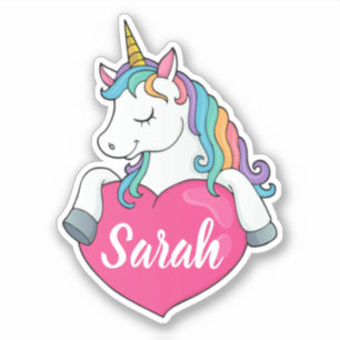 Sticker Nom personnalisé Cute Unicorn