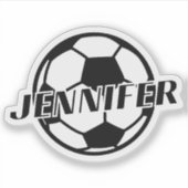 STICKER NOM PERSONNALISÉ DE LA FILLE DE FOOTBALL (Devant)