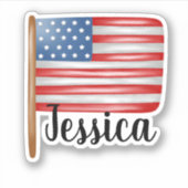 STICKER NOM PERSONNALISÉ DRAPEAU AMÉRICAIN (Devant)