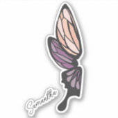 Sticker Nom personnalisé du papillon mosaïque (Devant)