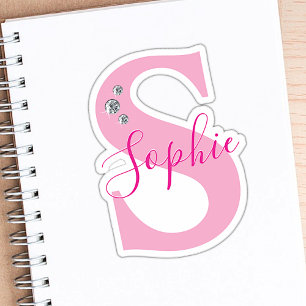 Sticker Nom personnalisé élégant avec faux diamants