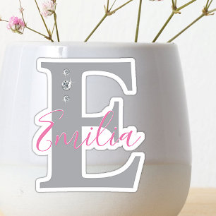 Sticker Nom personnalisé élégant avec faux diamants