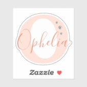 Sticker Nom personnalisé élégant Faux Diamants (Feuille)