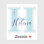 Sticker Nom personnalisé élégant Faux Diamants (Feuille)