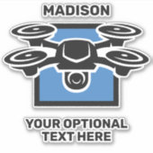 Sticker Nom personnalisé et drone de texte (Devant)