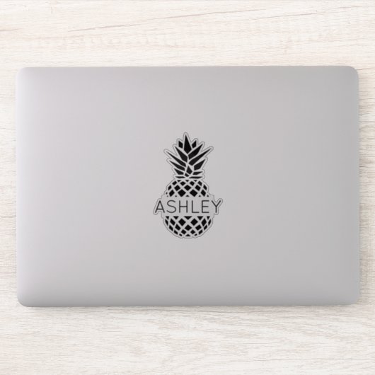 Sticker Nom personnalisé et ordinateur portable ananas (Ordinateur)