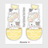 Sticker Nom personnalisé et texte Cute Kittens (Feuille)