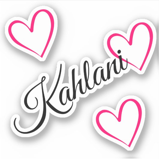 Sticker Nom personnalisé Fille Calligraphie rose Nom du co (Devant)