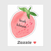 Sticker Nom personnalisé Fraise (Feuille)