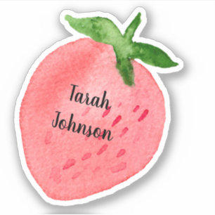 Sticker Nom personnalisé Fraise