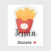 STICKER NOM PERSONNALISÉ FRITES FRANÇAISES (Feuille)