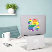 Sticker Nom personnalisé Gay Unicorn (Ordinateur portable sur le bureau)