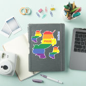Sticker Nom personnalisé Gay Unicorn (Couverture iPad)