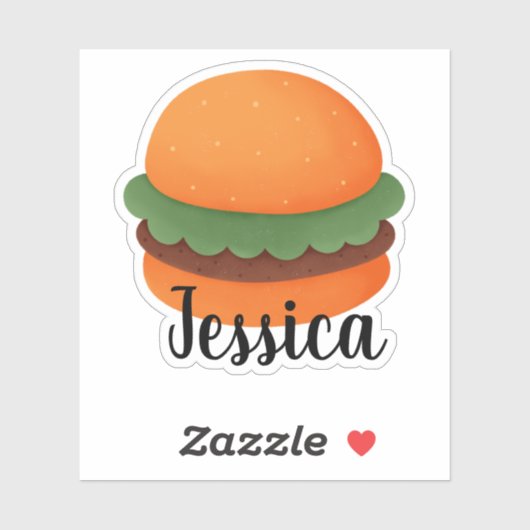 STICKER NOM PERSONNALISÉ HAMBURGER (Feuille)