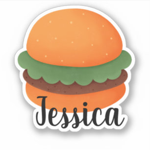 STICKER NOM PERSONNALISÉ HAMBURGER