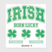 Nom personnalisé Irish Born Lucky