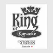 Sticker Nom personnalisé King of Karaoke (Feuille)