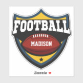 Sticker Nom personnalisé Logo de football (Feuille)