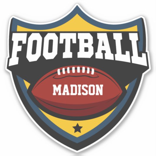 Sticker Nom personnalisé Logo de football (Devant)