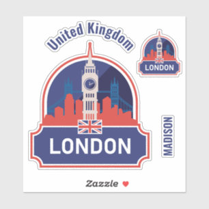 Sticker Nom personnalisé Londres